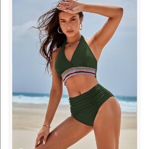 Blooming Jelly Womens Tummy Control Swimsuits 2 Piece High Waisted Bikini Sets